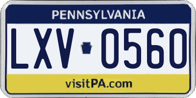 PA license plate LXV0560
