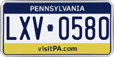 PA license plate LXV0580