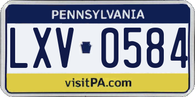 PA license plate LXV0584
