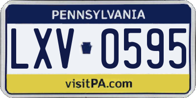 PA license plate LXV0595