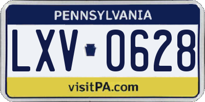 PA license plate LXV0628