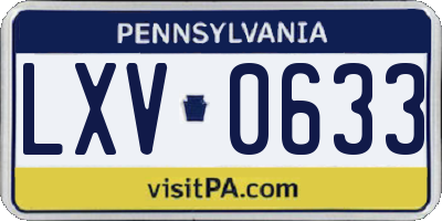 PA license plate LXV0633