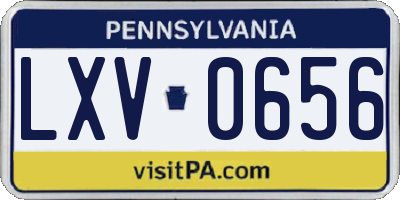 PA license plate LXV0656