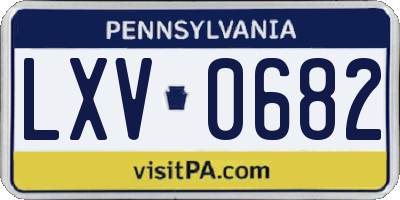 PA license plate LXV0682
