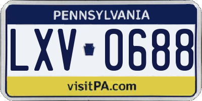 PA license plate LXV0688