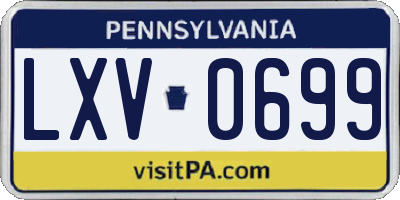 PA license plate LXV0699