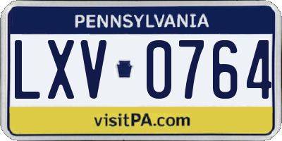 PA license plate LXV0764