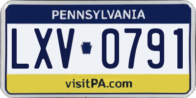 PA license plate LXV0791