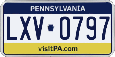 PA license plate LXV0797