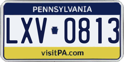 PA license plate LXV0813