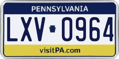 PA license plate LXV0964