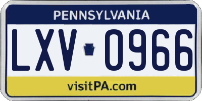 PA license plate LXV0966