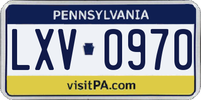 PA license plate LXV0970