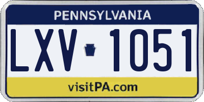 PA license plate LXV1051