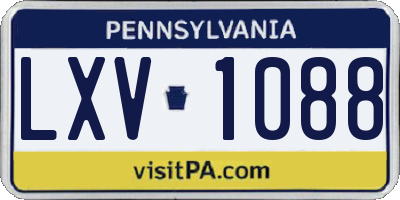 PA license plate LXV1088