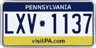 PA license plate LXV1137