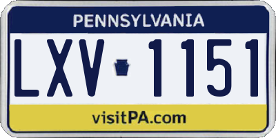 PA license plate LXV1151