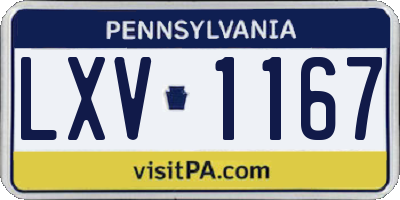 PA license plate LXV1167