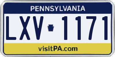 PA license plate LXV1171