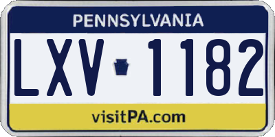 PA license plate LXV1182