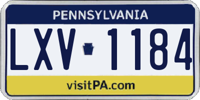 PA license plate LXV1184