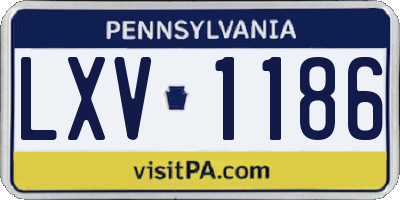 PA license plate LXV1186