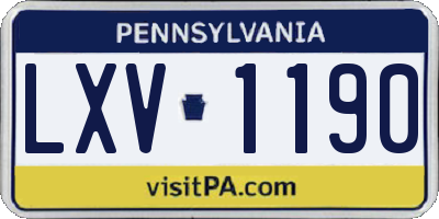 PA license plate LXV1190