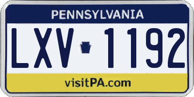 PA license plate LXV1192