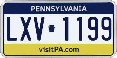 PA license plate LXV1199