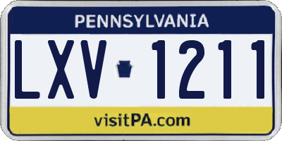 PA license plate LXV1211