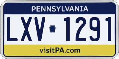 PA license plate LXV1291