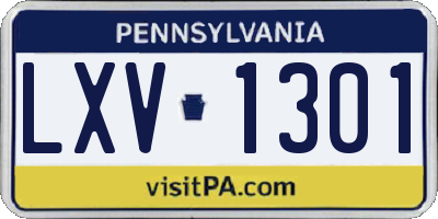 PA license plate LXV1301