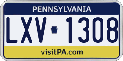 PA license plate LXV1308
