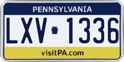 PA license plate LXV1336