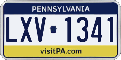 PA license plate LXV1341