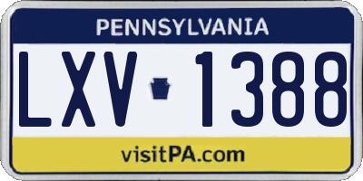PA license plate LXV1388