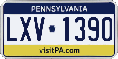 PA license plate LXV1390