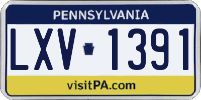 PA license plate LXV1391