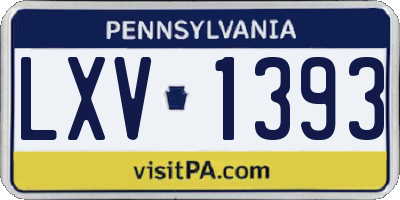 PA license plate LXV1393