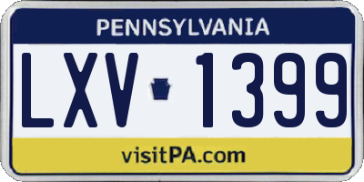 PA license plate LXV1399