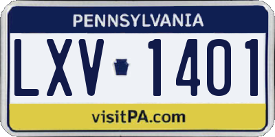 PA license plate LXV1401