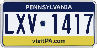 PA license plate LXV1417