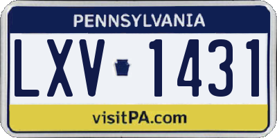 PA license plate LXV1431