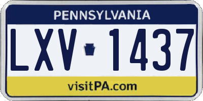 PA license plate LXV1437