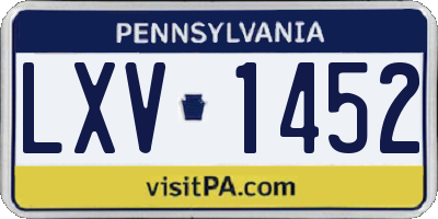 PA license plate LXV1452
