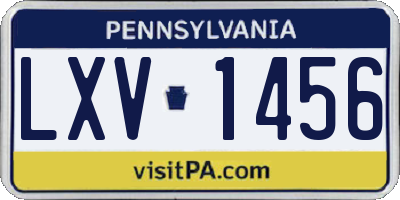 PA license plate LXV1456
