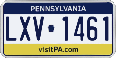 PA license plate LXV1461