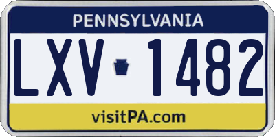 PA license plate LXV1482