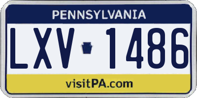 PA license plate LXV1486