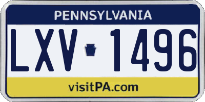 PA license plate LXV1496